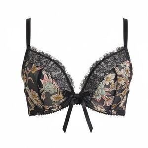 Victorias Secret Dream Angels Underwire Unlined Low Cut Demi Bra Black 36D NWOT